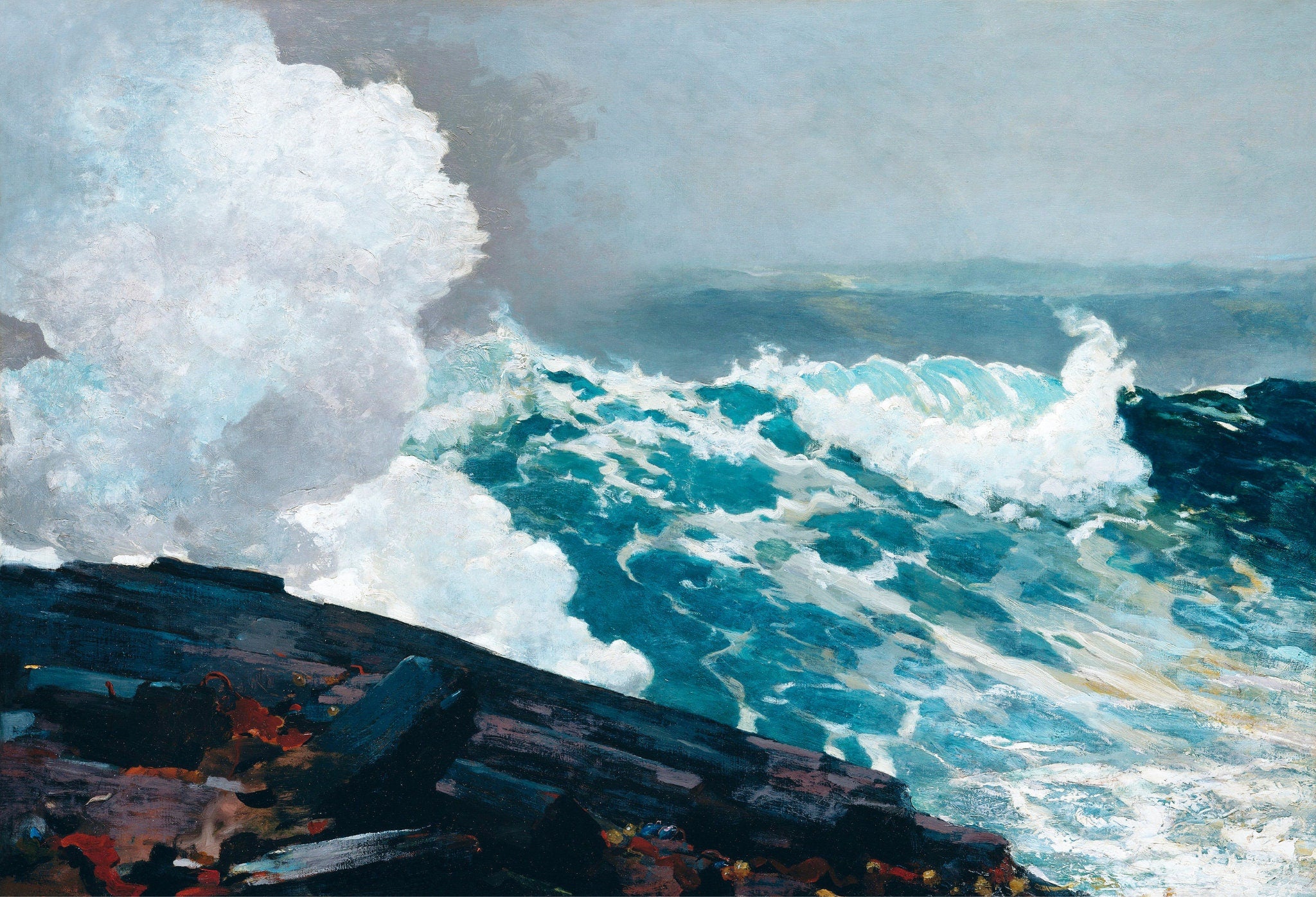 Sea Tapestry, Northeaster by Winslow Homer, Majestic Ocean Scene Wall Hanging, Art Home Decor