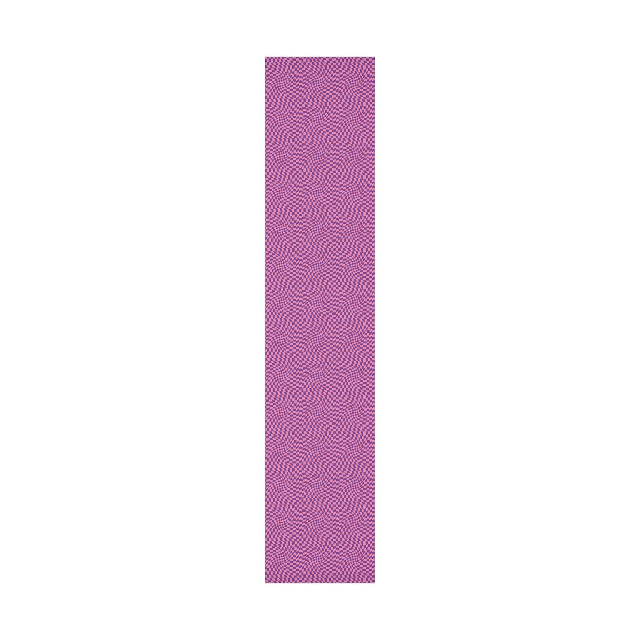 Checkered Wrapping Paper, Chic Pink Purple, Funky 70s Vibe, Girly Gift Wrap, Satin or Matte Finish