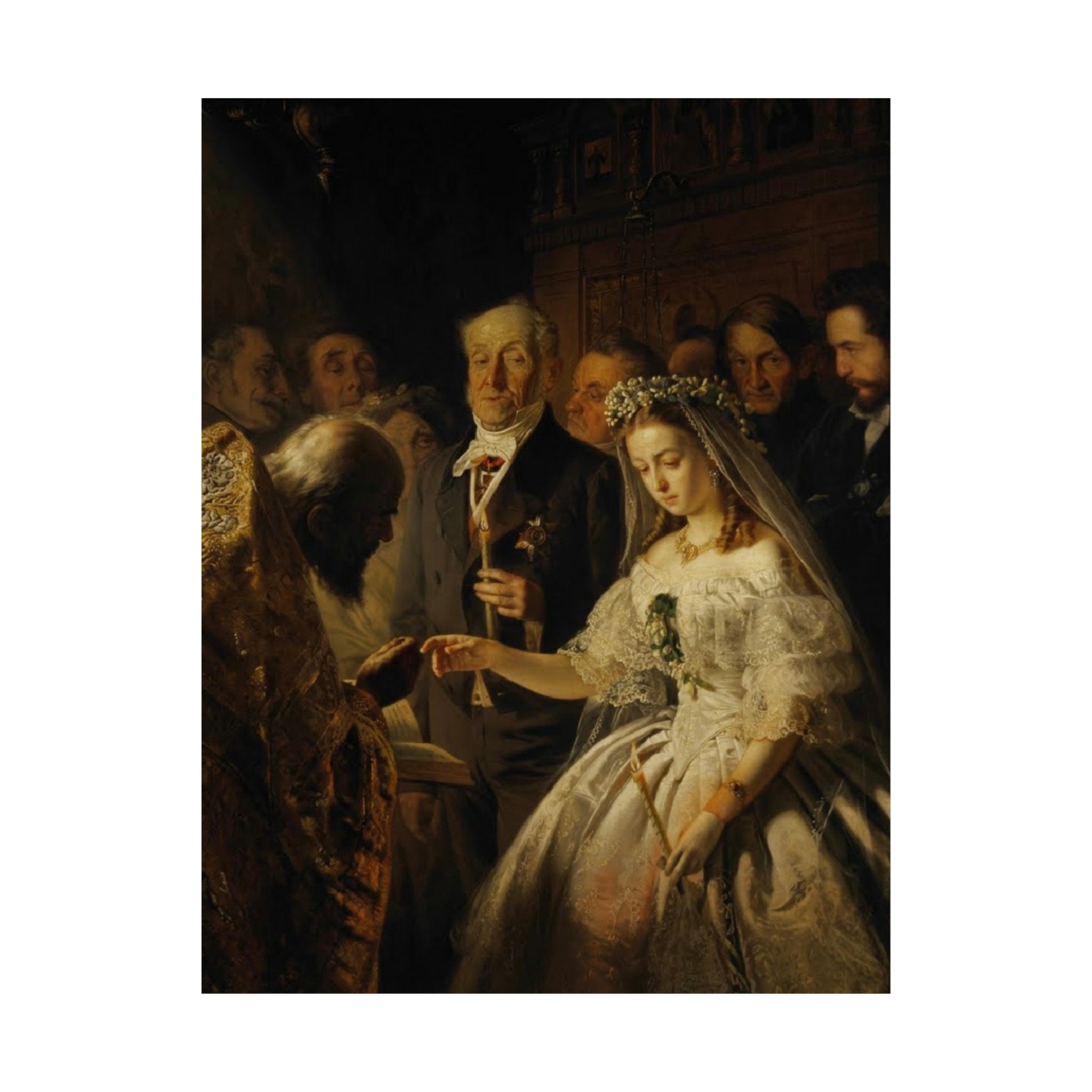 Unequal Marriage Print by Vasili Pukirev, Russian Fine Art