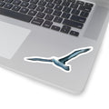 Blue Albatross Vinyl Decal, Watercolor Bird Sticker, Durable White Vinyl Art for Laptops, Cars, Windows, Removable and UV Resistant