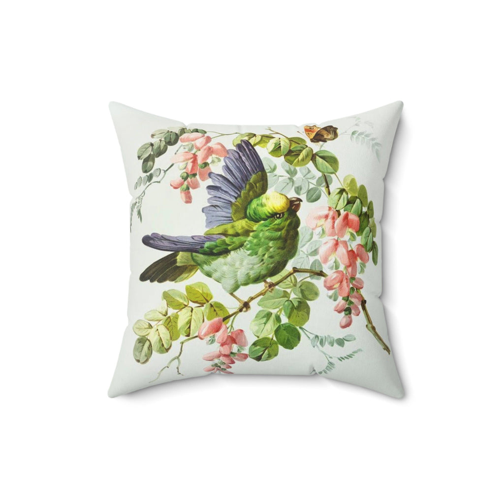 Renaissance Floral Bird Throw Pillow – Double-Sided Art Decor