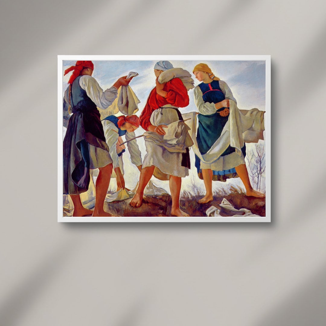 Zinaida Serebriakova Print Bleaching Cloth, Whitening Canvas, Classic Russian Painting Wall Decor Fine Art Reproduction