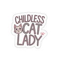 Sticker Childless Cat Lady, Cute Kitten Face on Pink, Cheeky Chic Girl Power Decal, Laptop and Water Bottle Decor, Best Gift for Friends