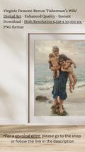 Virginie Demont Breton Fisherman’s Wife Bathing Her Children Digital Art, Enhanced Resolution, Instant Download, Perfect Gift for Mothers