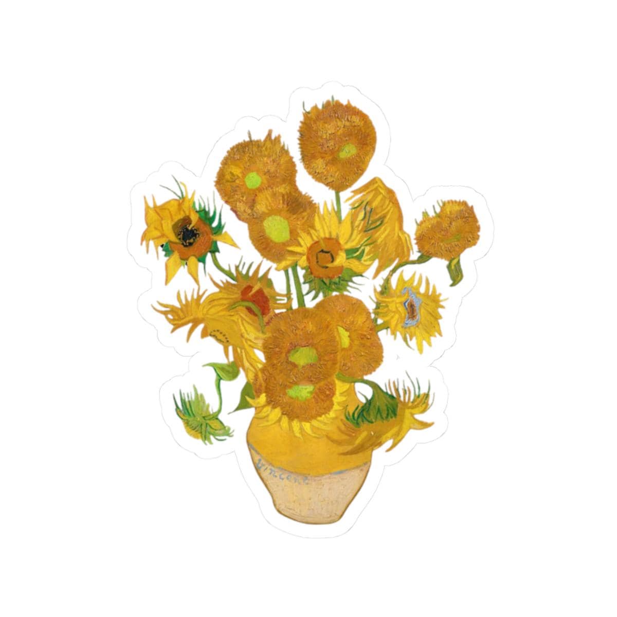 Van Gogh Sunflowers Kiss-Cut Stickers | Vinyl Sunflower Decal for Laptop Water Bottle