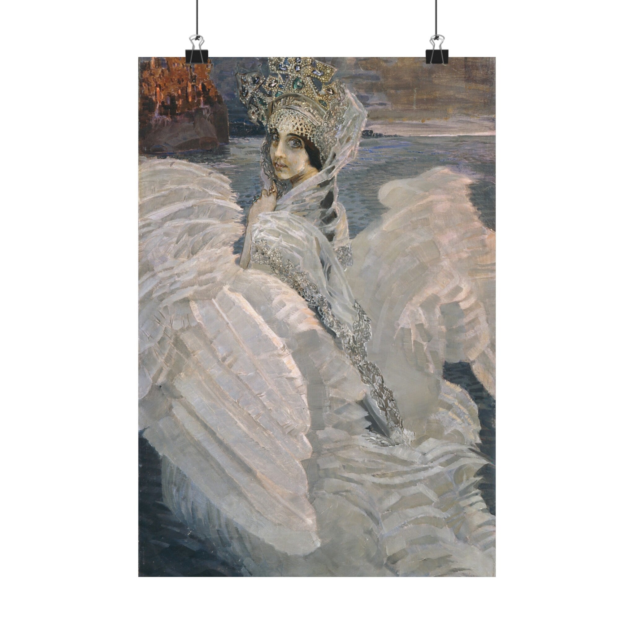 Swan Princess by Mikhail Vrubel, Russian Art Nouveau Poster