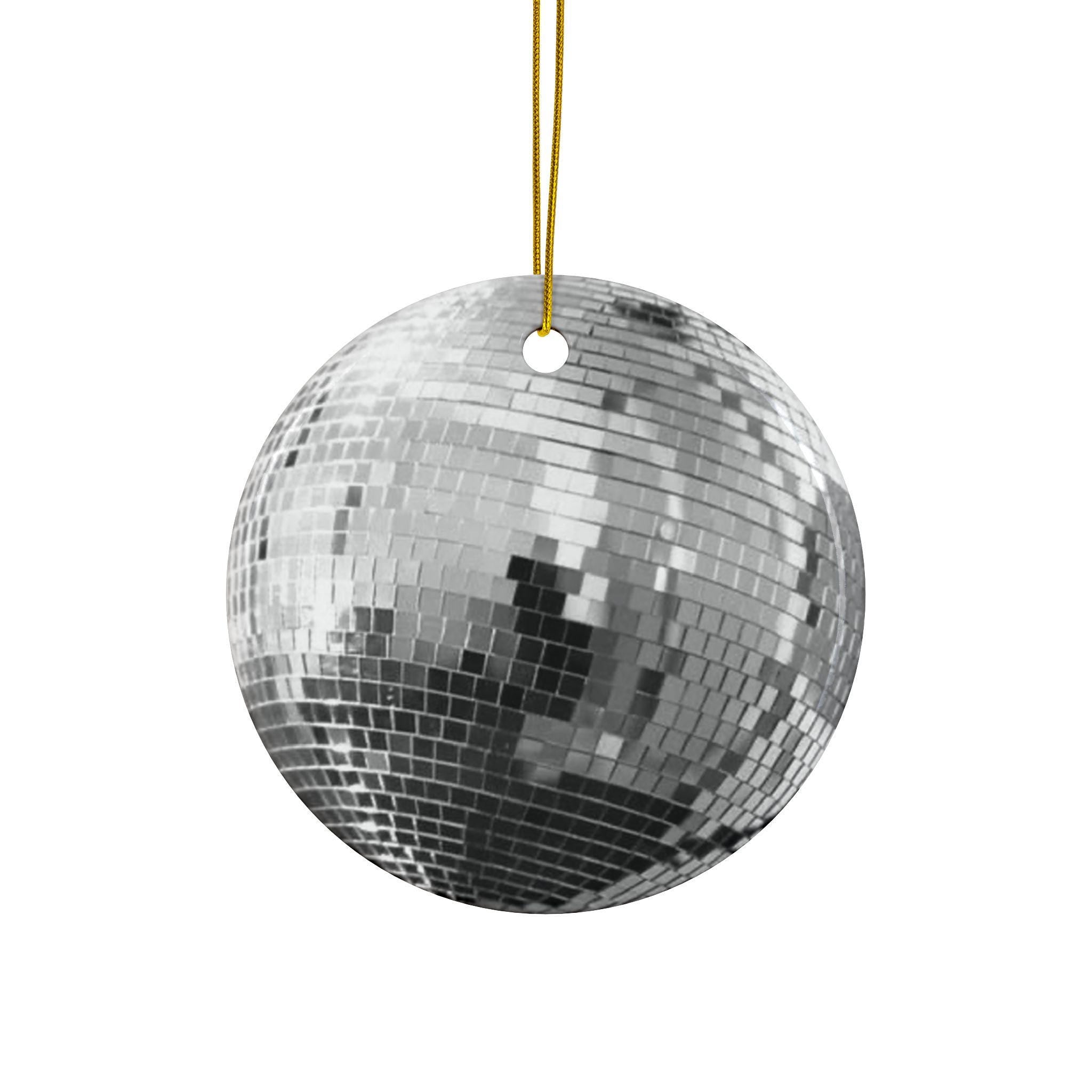 Flat Surface Mirrorball Ornament - Christmas Tree Decor - Elegant Holiday Gift for Home and Festive Decor