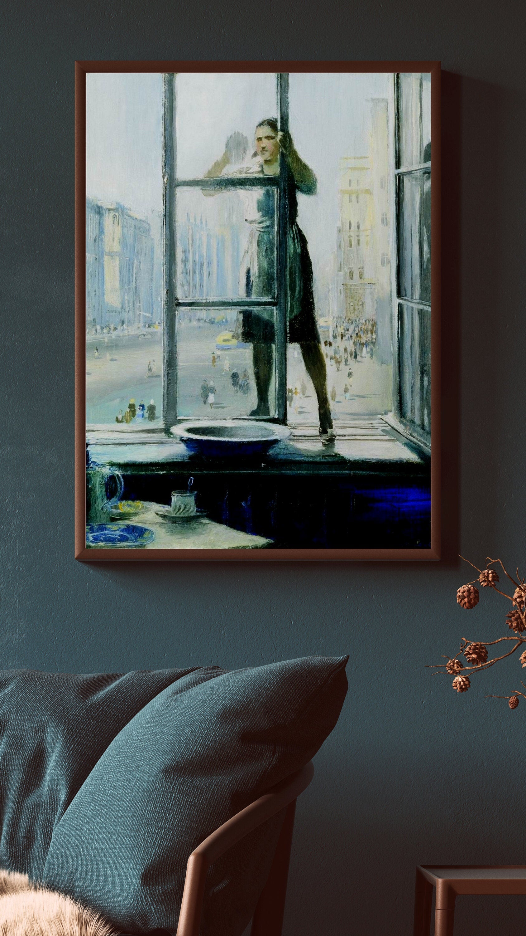 Spring Window by Yuri Pimenov Soviet Art Print Cultural Masterpiece Wall Decor Poster - Available in Large Sizes
