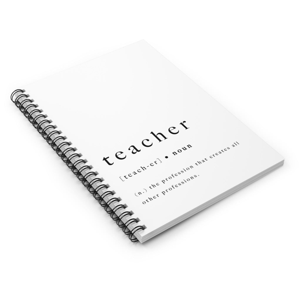 Teacher Definition Notebook, Inspirational Gift for Teachers, Back-to-School Supplies, Ruled Notebook