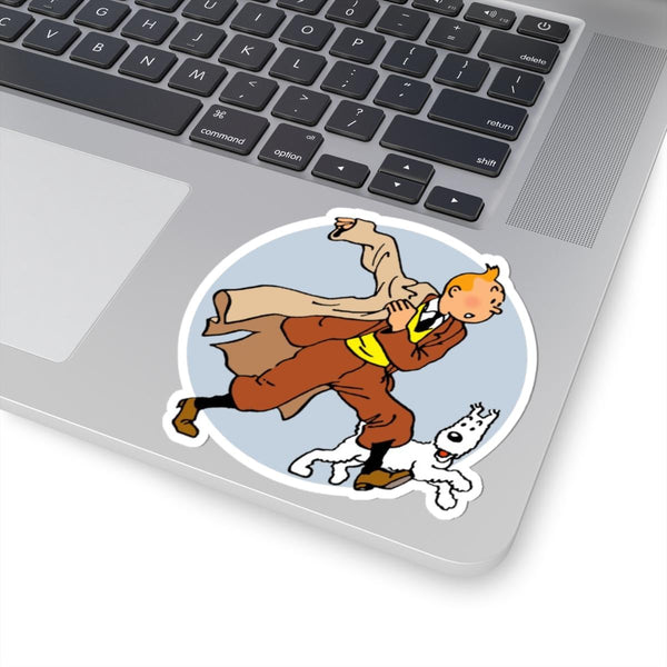 Vintage Adventure Comic Vinyl Sticker | Explorer & Loyal Dog Decal