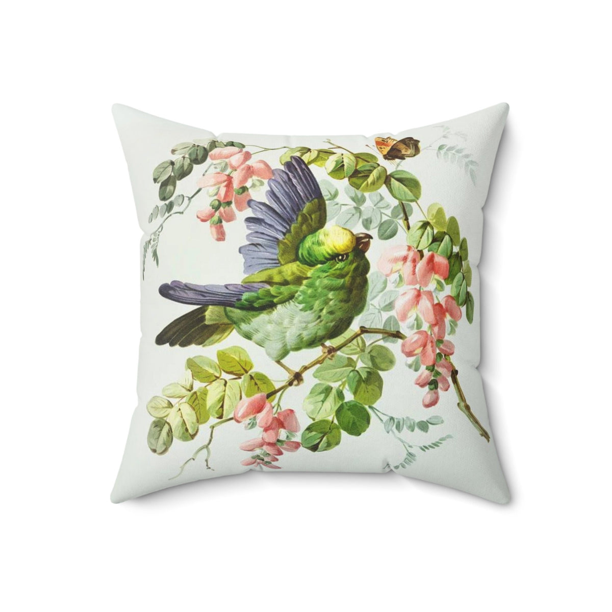Renaissance Floral Bird Throw Pillow – Double-Sided Art Decor