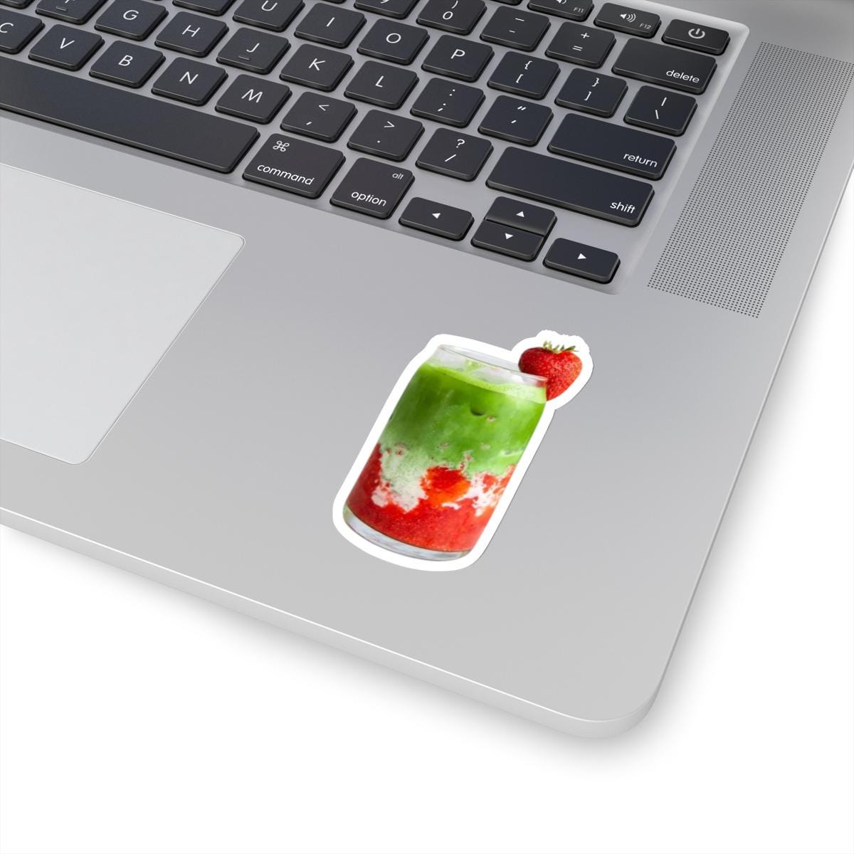 Strawberry Matcha Latte Vinyl Sticker | Cute Drink Decal for Laptop, Water Bottle, Journal & Planner