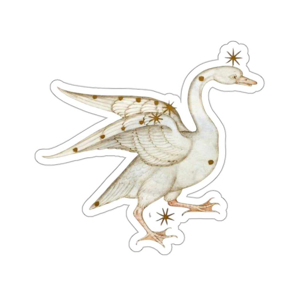 Medieval Art Swan Sticker, Mystical Magical Aesthetic, Cool Decal for Laptops, Water Bottles, Antique Gift