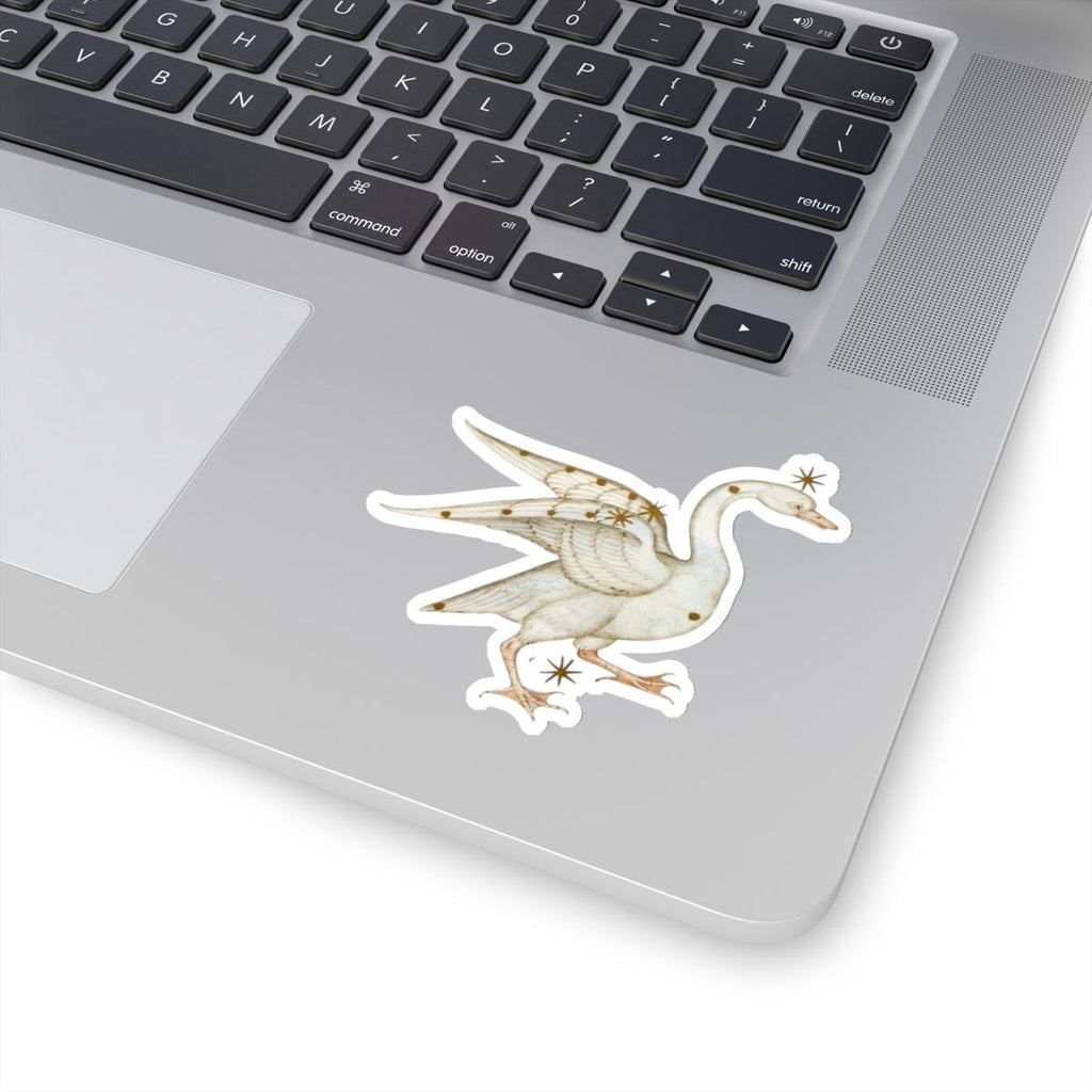 Medieval Art Swan Sticker, Mystical Magical Aesthetic, Cool Decal for Laptops, Water Bottles, Antique Gift