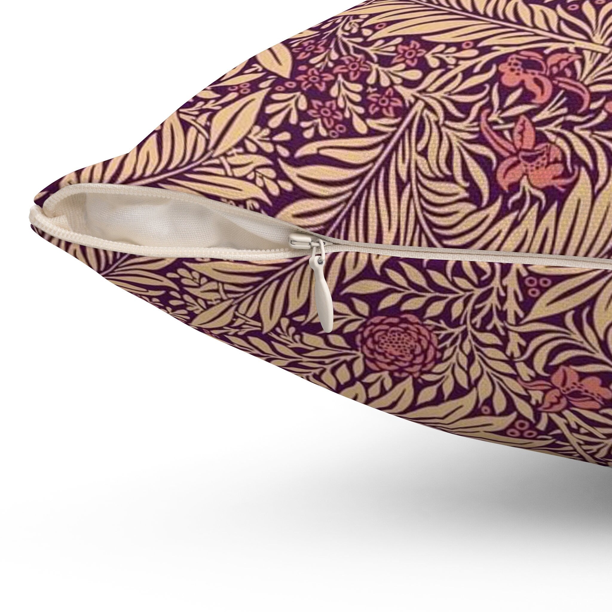 William Morris Larkspur Berry Pillow, Trendy Color Home Accent, Artistic Double Sided Floral Cushion