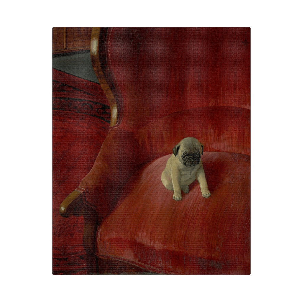 Thomas Heine Siegfried Canvas Print, French Bulldog on Red Chair, Jugendstil Inspired Canvas Art, Perfect Gift for Dog Lovers