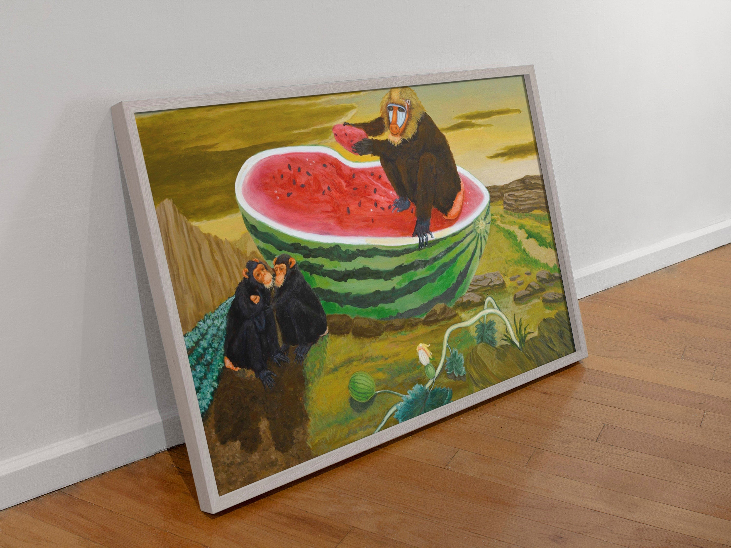 Modern Art Print, Mandril en Agape by Jose de Martin Simon, Contemporary Home Decor