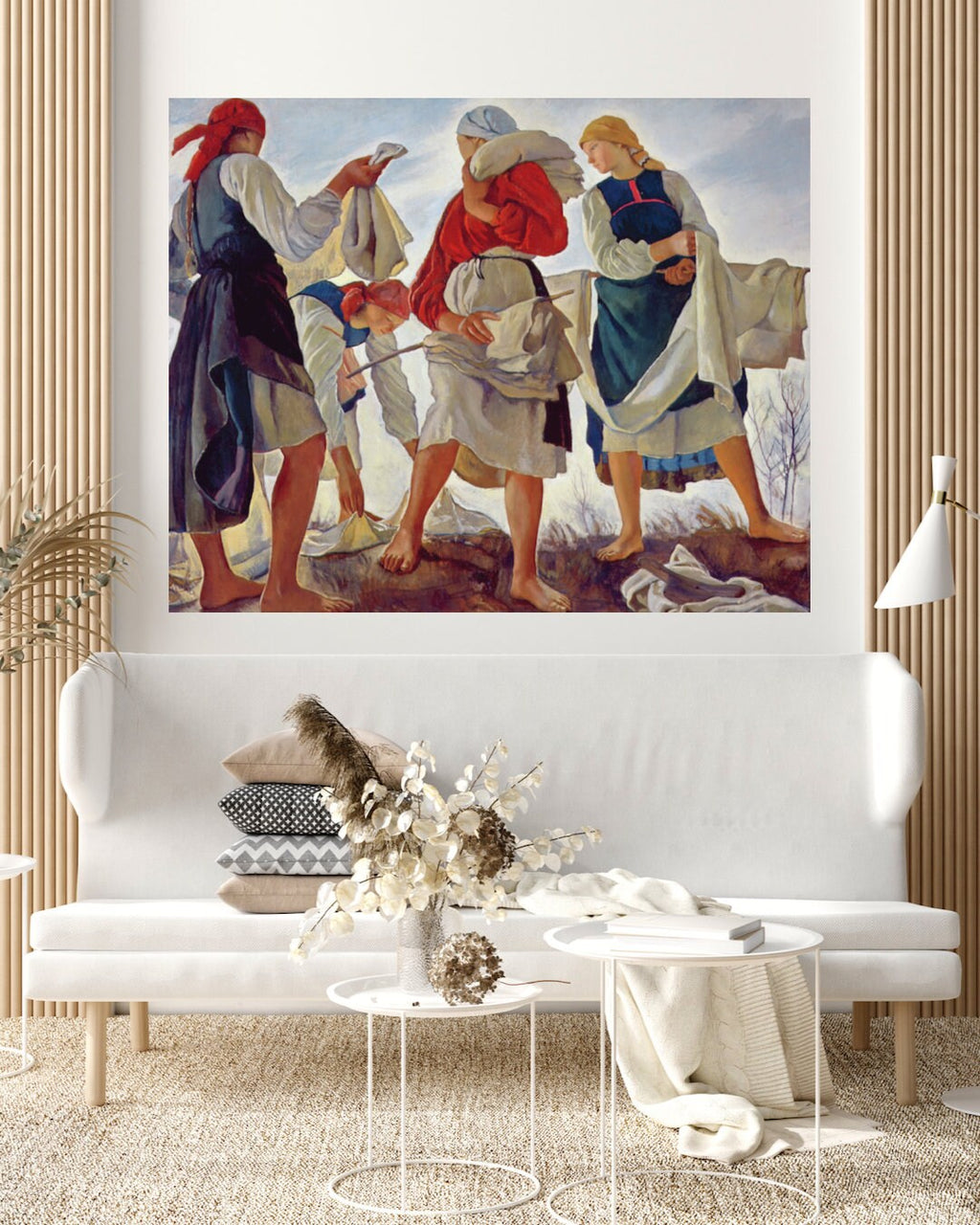 Zinaida Serebriakova Print Bleaching Cloth, Whitening Canvas, Classic Russian Painting Wall Decor Fine Art Reproduction