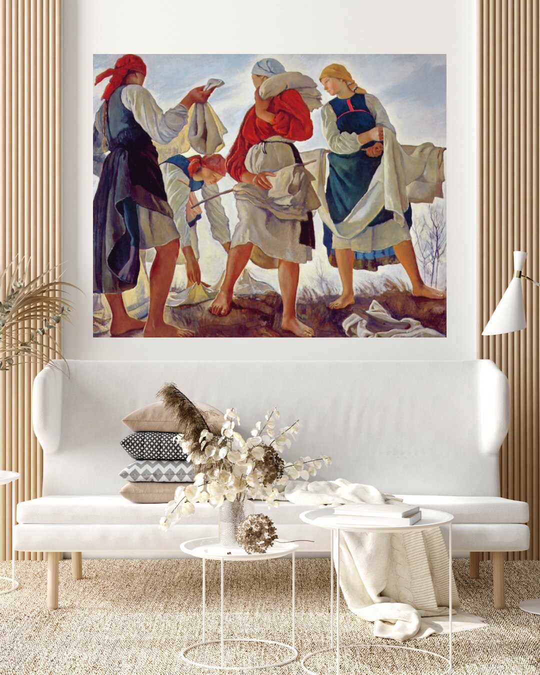 Zinaida Serebriakova Print Bleaching Cloth, Whitening Canvas, Classic Russian Painting Wall Decor Fine Art Reproduction