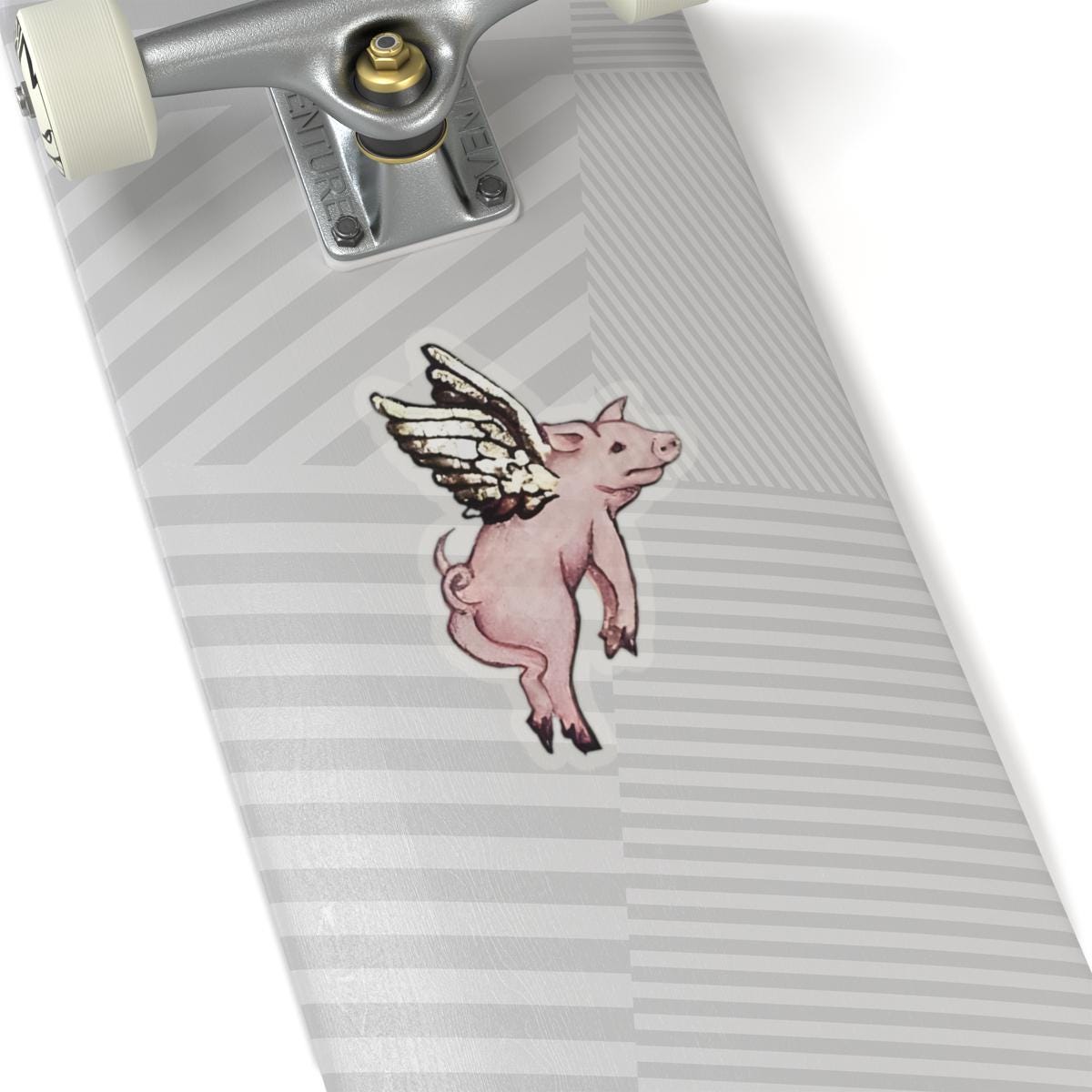 Medieval Flying Pig Vinyl Sticker | Fantasy Art Decal for Laptop, Water Bottle & Journal