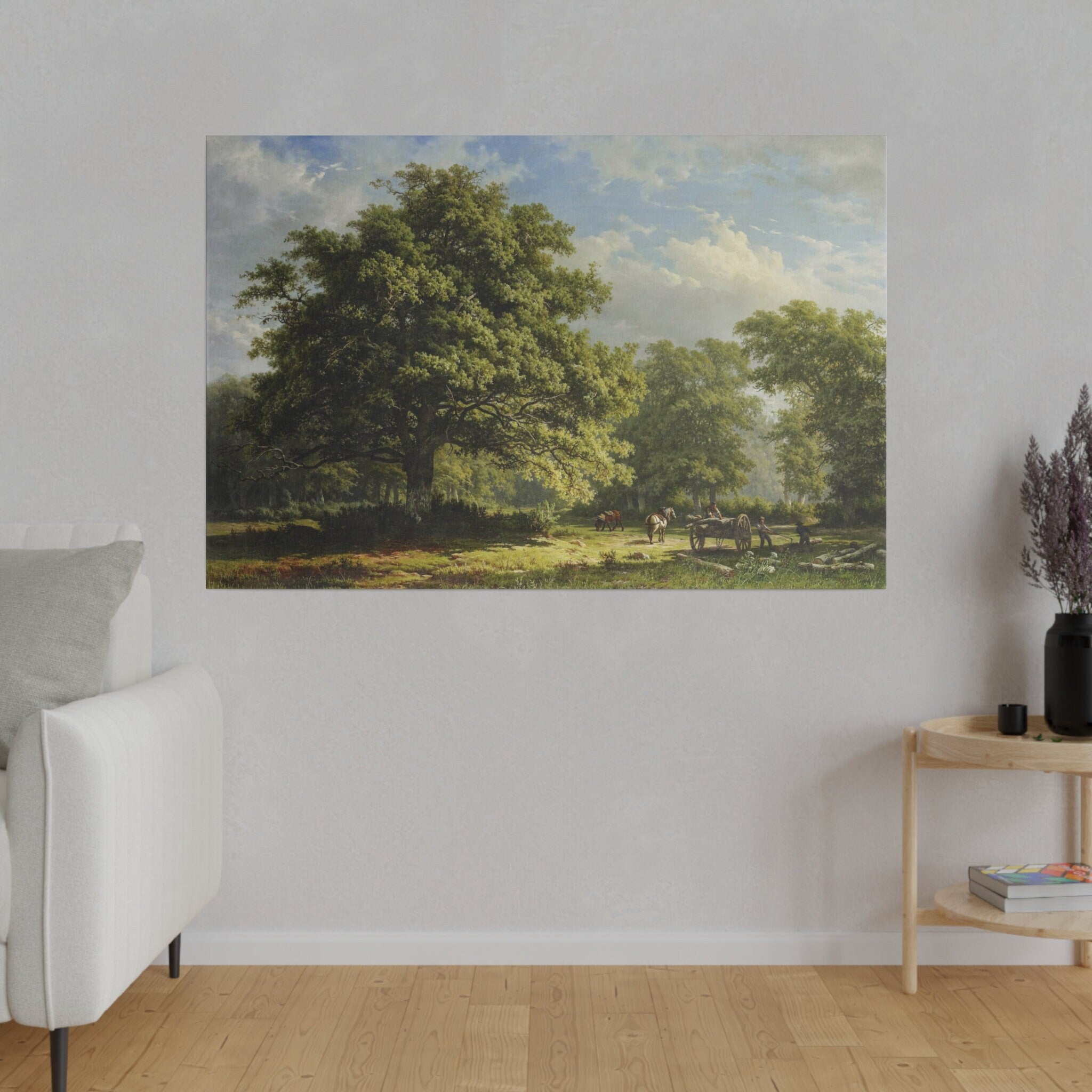 Bentheim Forest Canvas Art by George Andries Roth, Serene Nature Landscape Wall Decor, Luxurious Gift