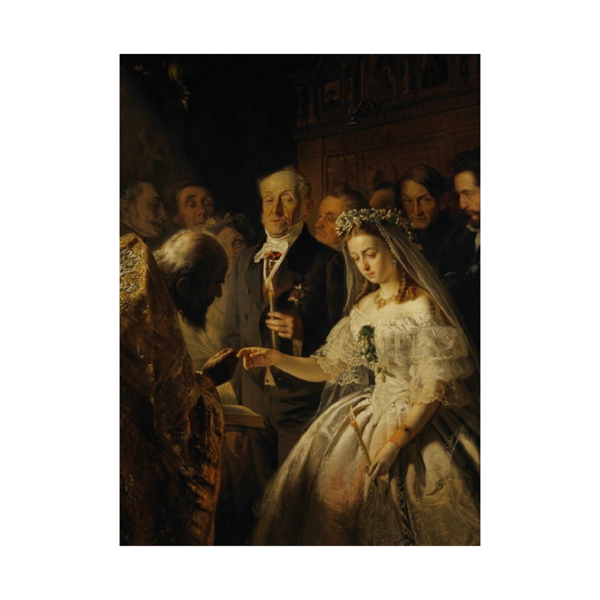 Unequal Marriage Print by Vasili Pukirev, Russian Fine Art