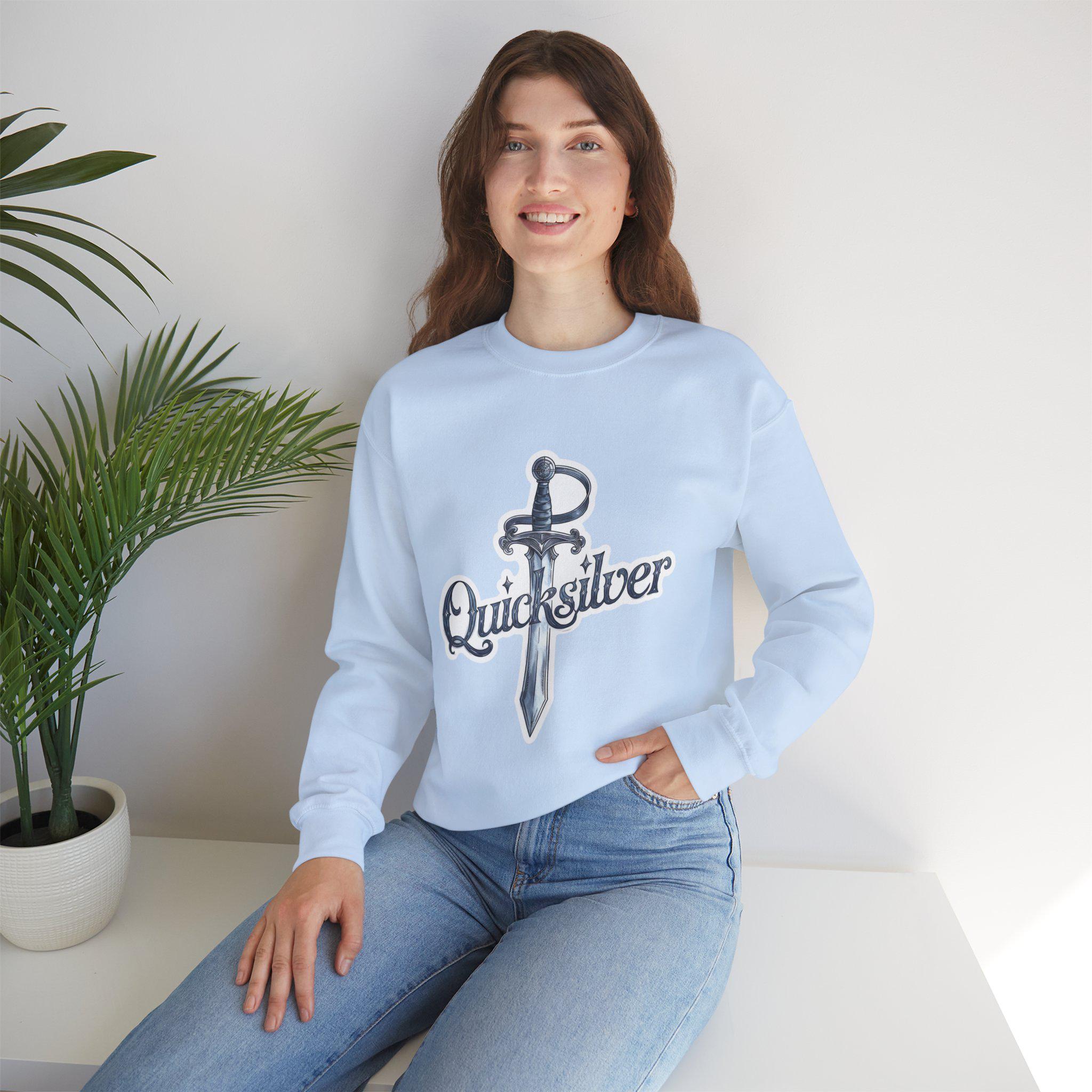 Quicksilver Sword Sweatshirt - Watercolor Book-Inspired Unisex Crewneck - Fae & Alchemy Gift for Book Lovers