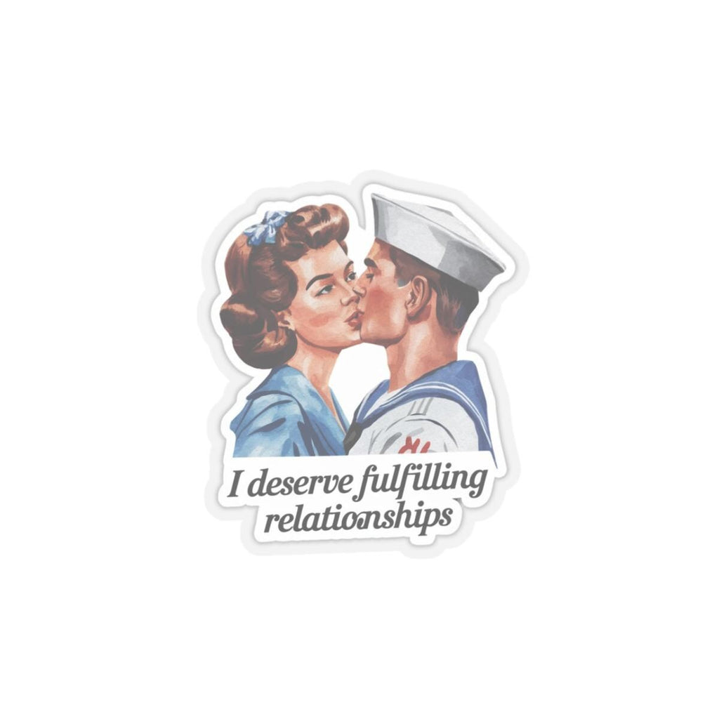 Affirmation Sticker, Attract and Manifest Love, Retro Romance Decal, Inspired by Iconic Kiss, Great Gift for Single Friends
