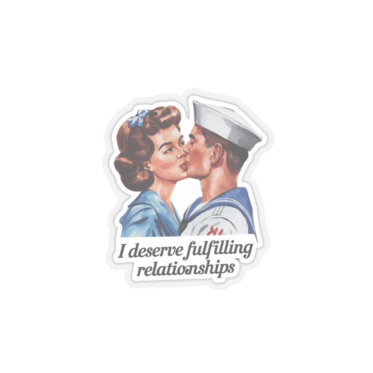 Affirmation Sticker, Attract and Manifest Love, Retro Romance Decal, Inspired by Iconic Kiss, Great Gift for Single Friends