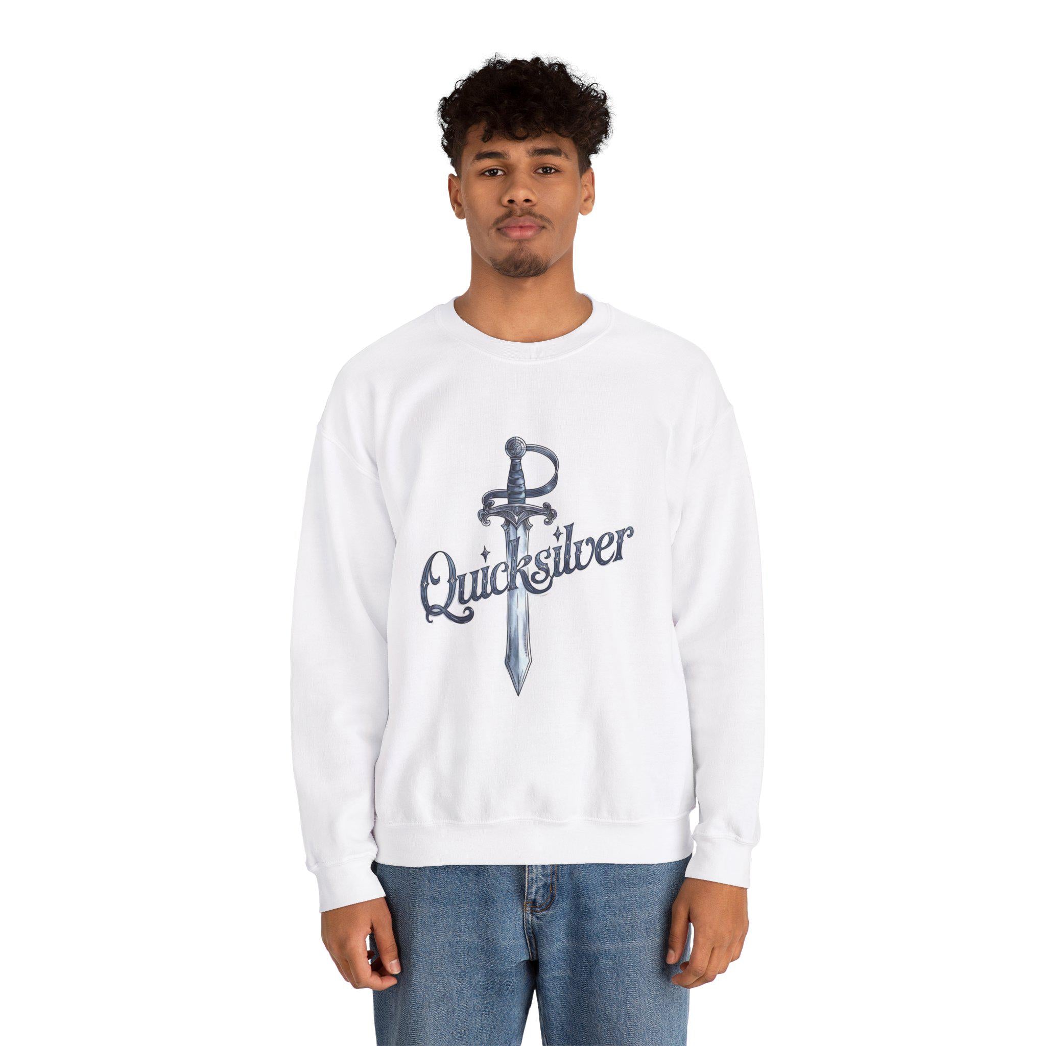 Quicksilver Sword Sweatshirt - Watercolor Book-Inspired Unisex Crewneck - Fae & Alchemy Gift for Book Lovers