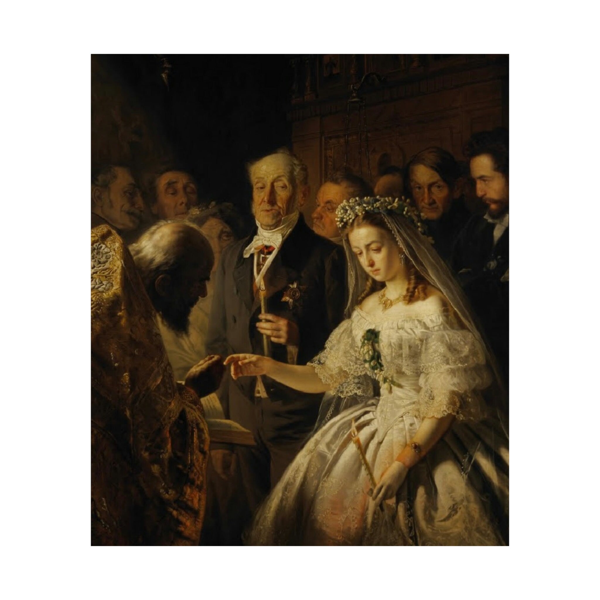 Unequal Marriage Print by Vasili Pukirev, Russian Fine Art