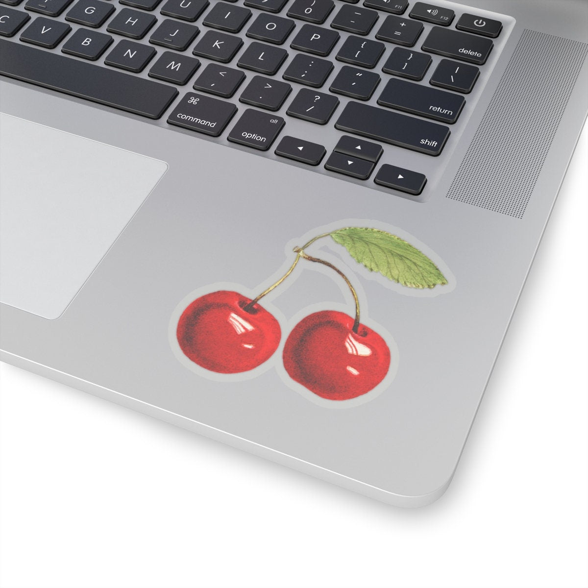 Red Cherries Sticker, Vintage Watercolor Drawing, Durable Fruit Art Decor Decal