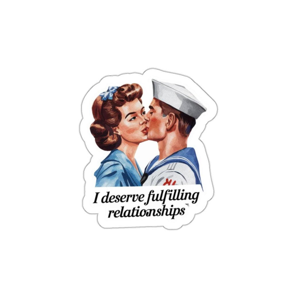 Affirmation Sticker, Attract and Manifest Love, Retro Romance Decal, Inspired by Iconic Kiss, Great Gift for Single Friends