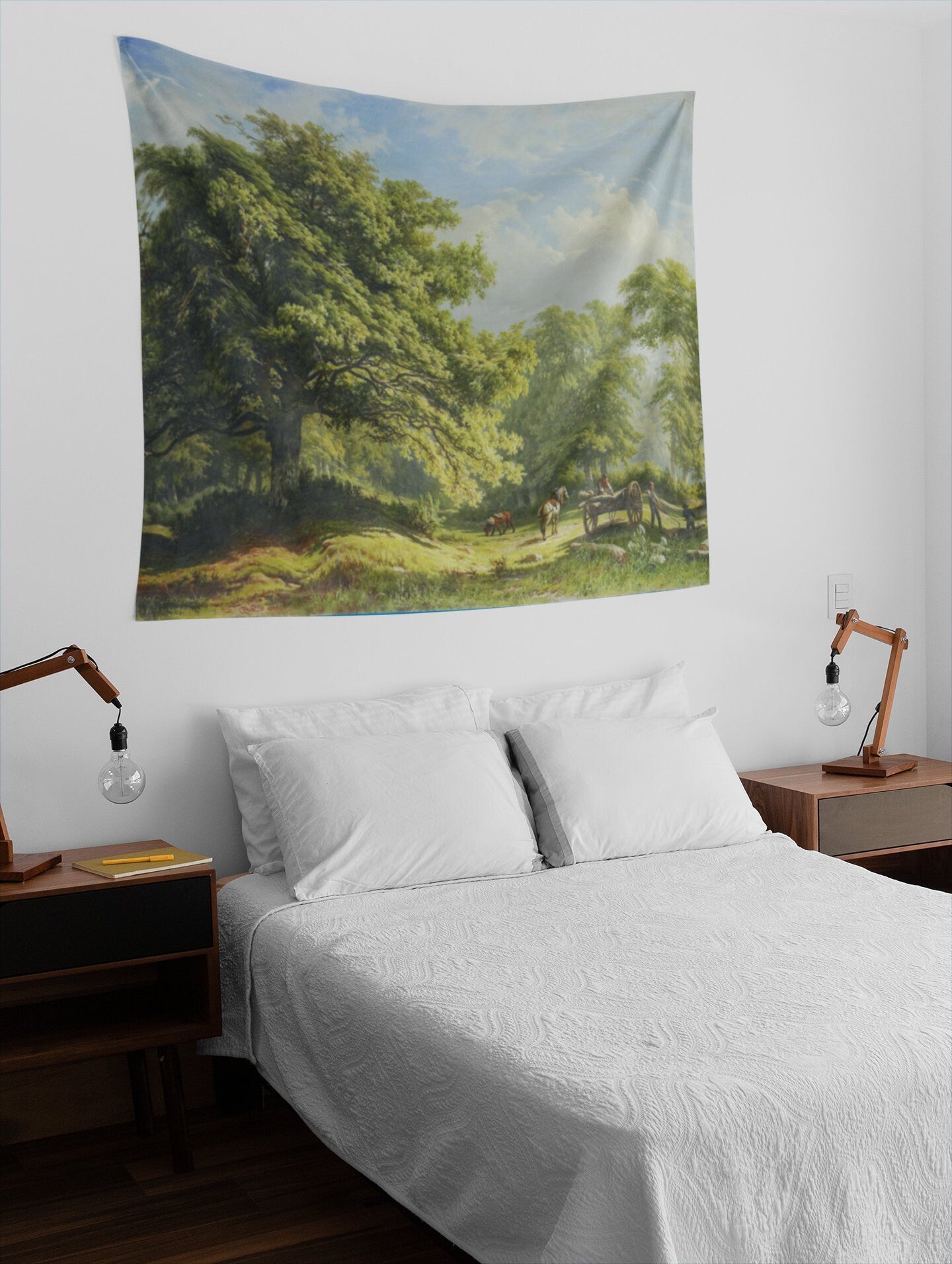 Landscape Tapestry, The Bentheim Forest by George Andries Roth, Lush Nature Wall Hanging, Vibrant Art Decor Gift