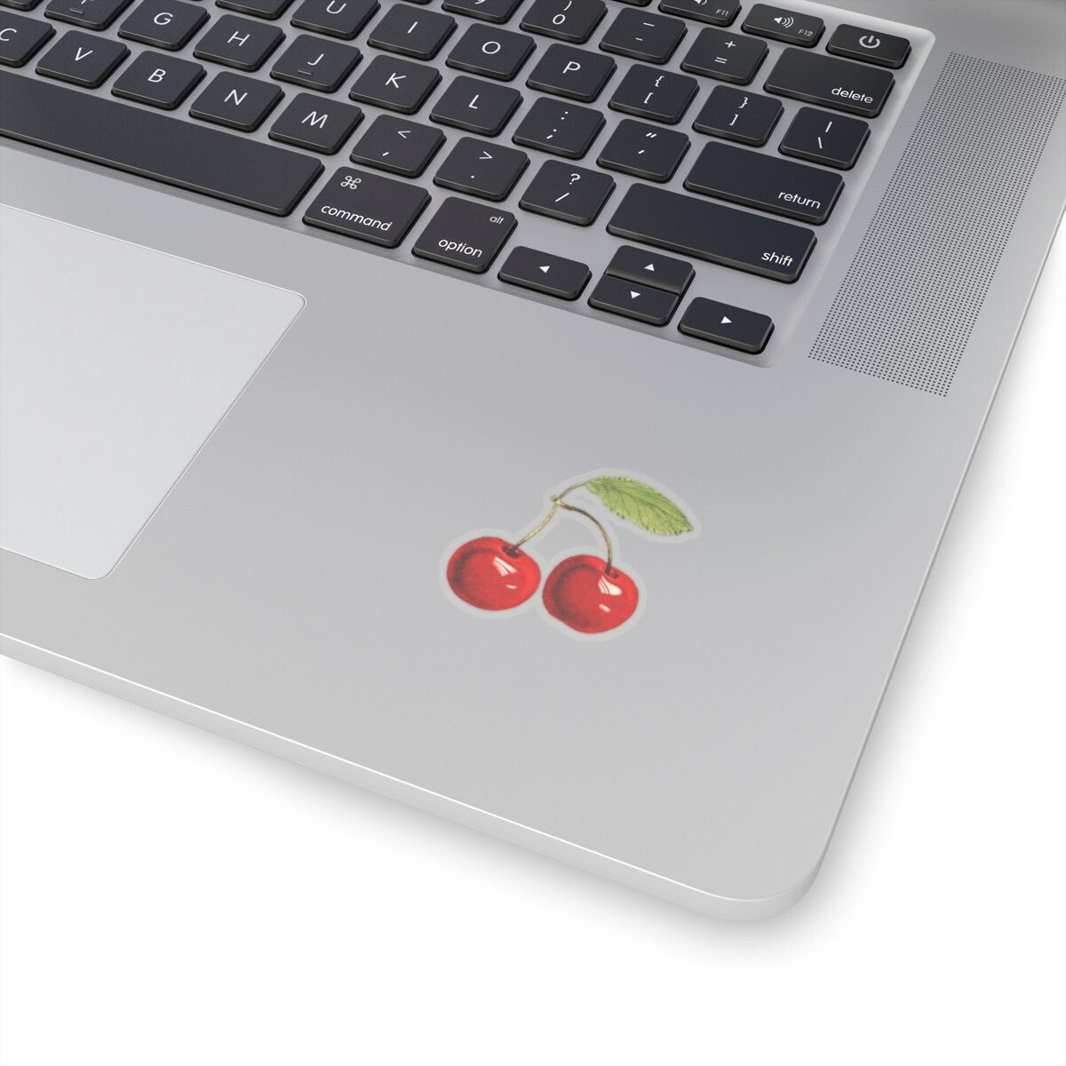 Red Cherries Sticker, Vintage Watercolor Drawing, Durable Fruit Art Decor Decal