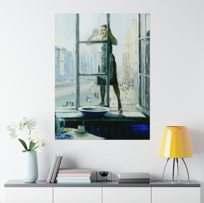Spring Window by Yuri Pimenov Soviet Art Print Cultural Masterpiece Wall Decor Poster - Available in Large Sizes