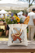 The Adventures of Tintin, Natural Canvas Bag, Eco-Friendly Shoulder Bag, Animation Illustration, Childhood Nostalgia, Sustainable Gift