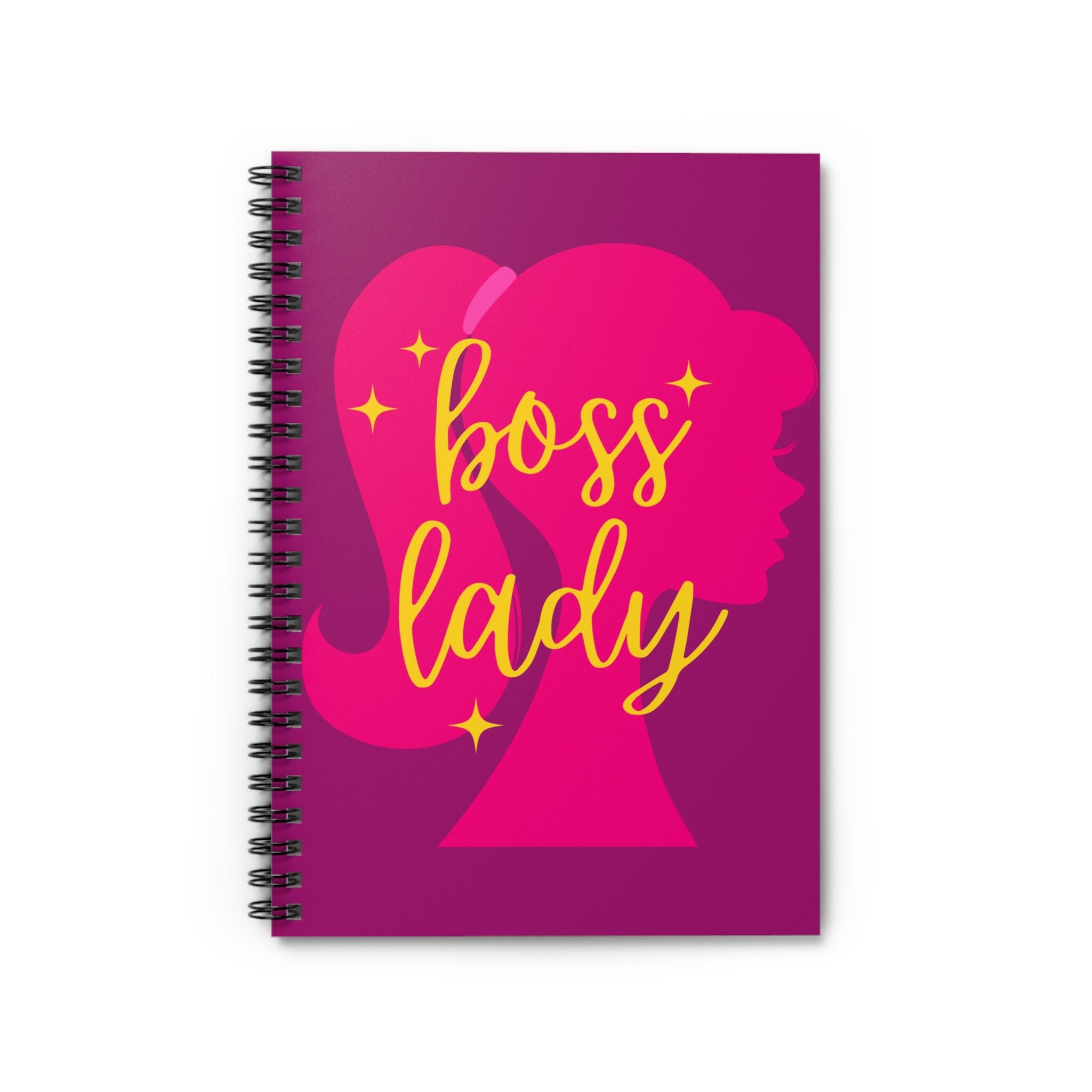 Barbie Inspired Boss Lady Notebook, Stylish Pink and Yellow Diary, Empowering Gift for Women and Girls