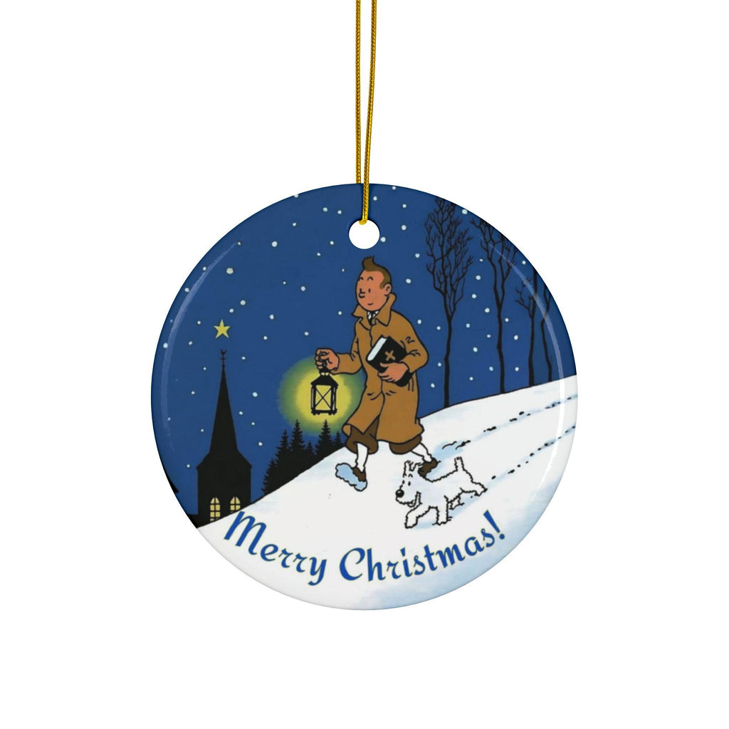 Adventures of Tintin Snowy Ornament,Ceramic Ornaments, Christmas Tree Decor, Holiday Gift, Christian Religious, Retro Nostalgic, Classic TV
