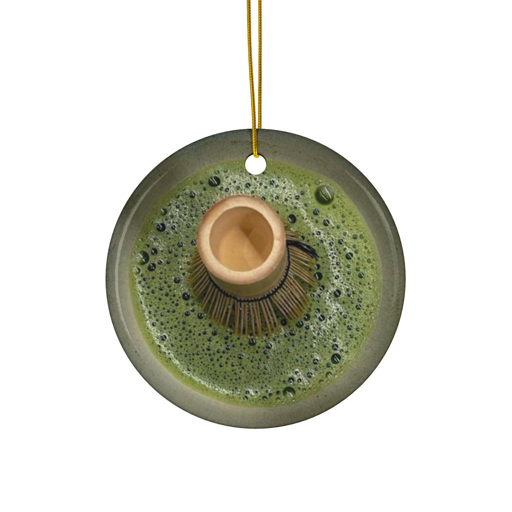 Matcha Ornament, Double Sided Holiday Decor for Matcha Green Tea Lovers and Enthusiasts, Christmas Tree Decoration, Best Gift - Flat Surface