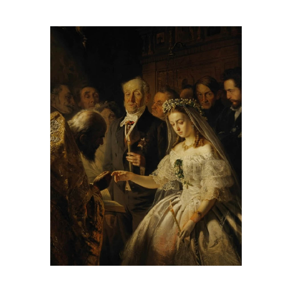 Unequal Marriage Print by Vasili Pukirev, Russian Fine Art
