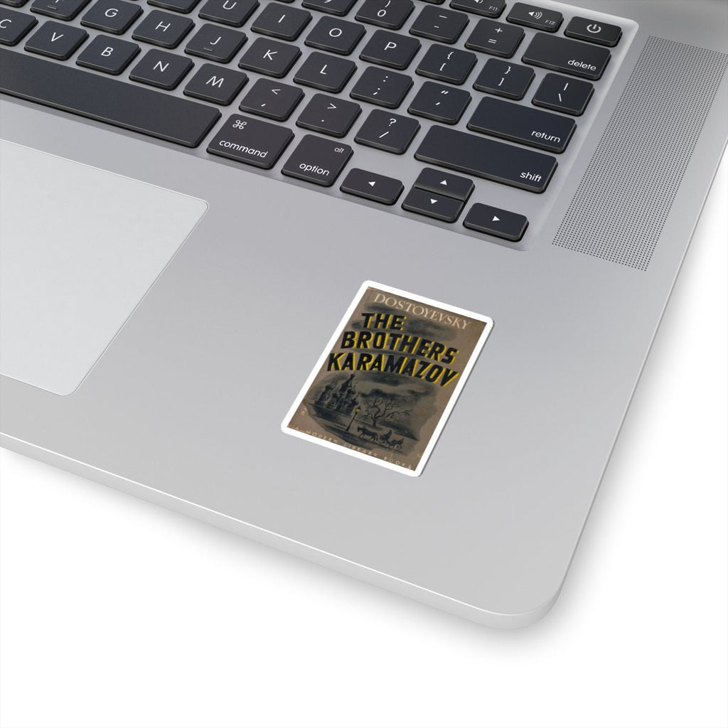 Vintage The Brothers Karamazov Book Cover Decal Sticker, Literary Gift for Literature Lovers, Sticker for Laptop and Water Bottle