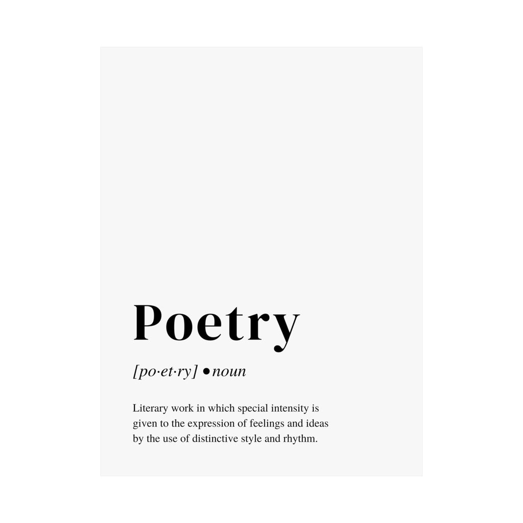 Poetry Definition Poster, Perfect Art Print Gift for Poets and Poetry Lovers
