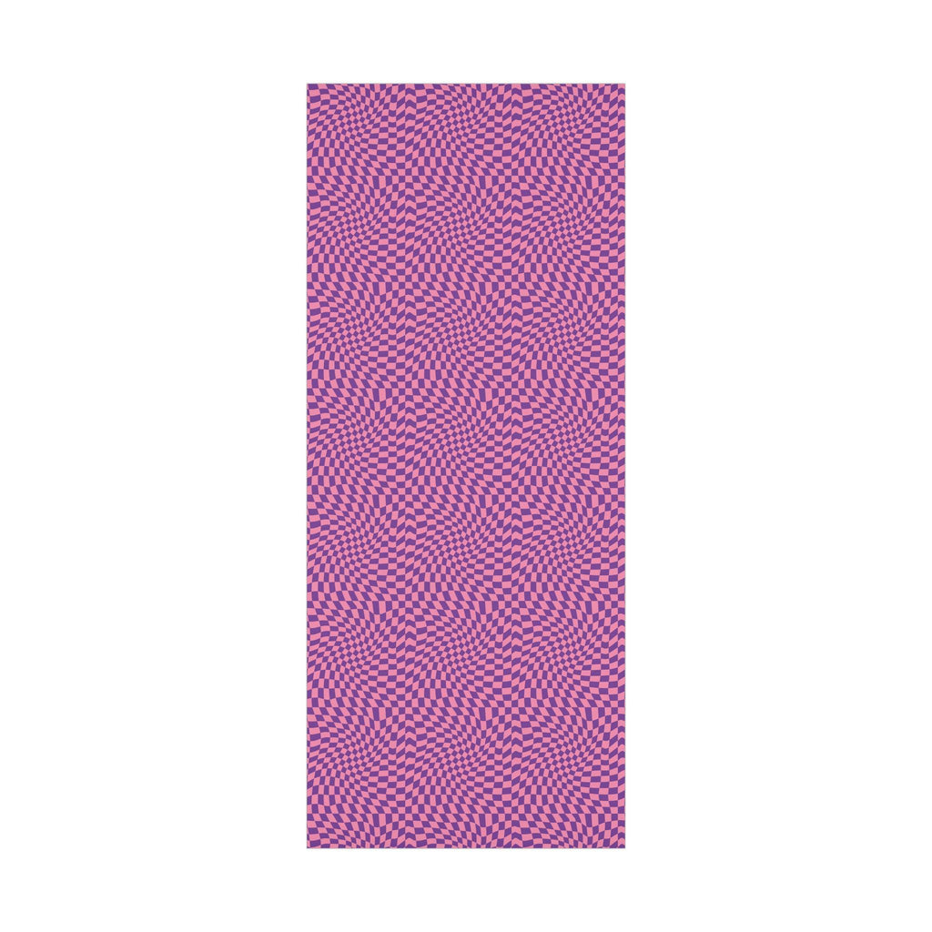 Checkered Wrapping Paper, Chic Pink Purple, Funky 70s Vibe, Girly Gift Wrap, Satin or Matte Finish