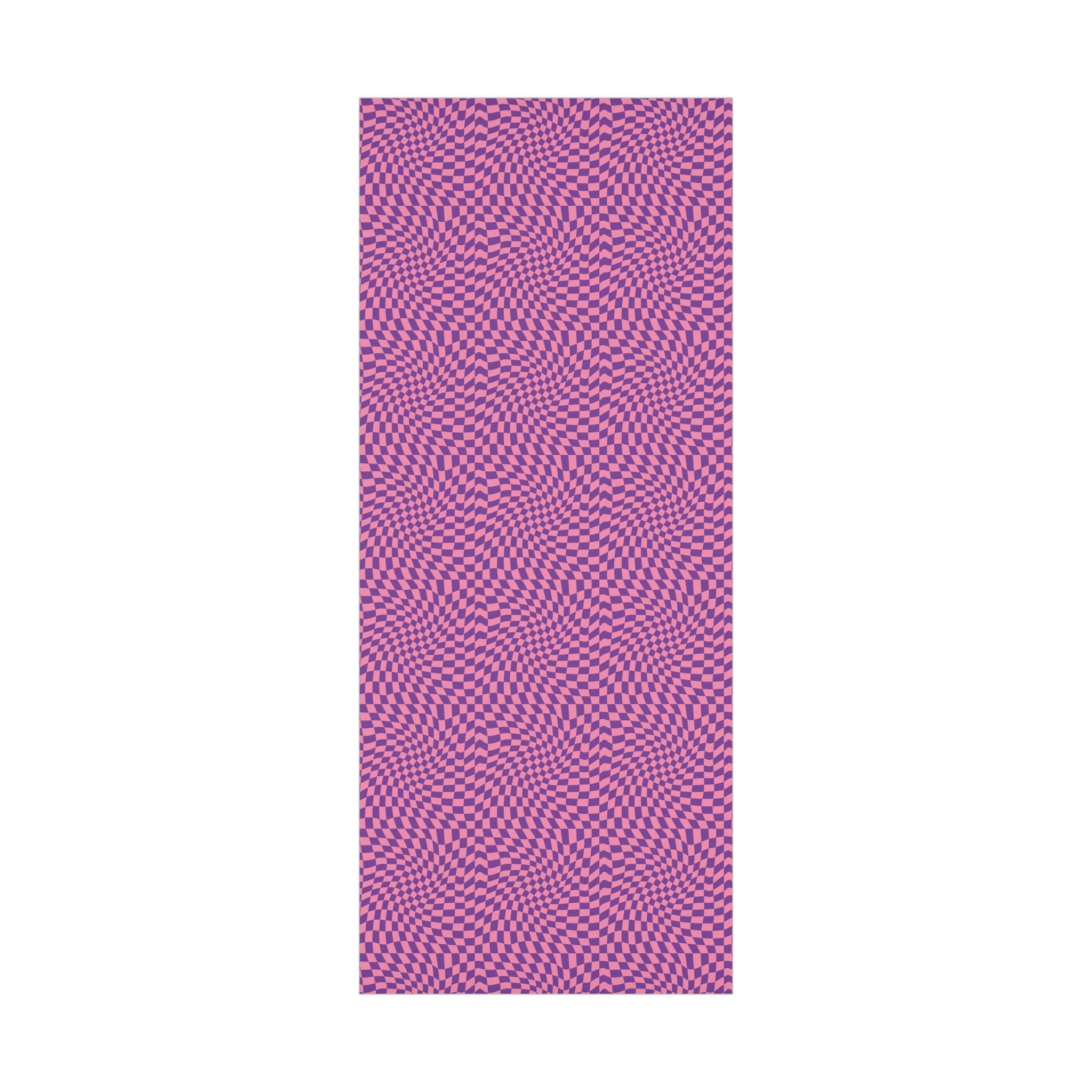 Checkered Wrapping Paper, Chic Pink Purple, Funky 70s Vibe, Girly Gift Wrap, Satin or Matte Finish