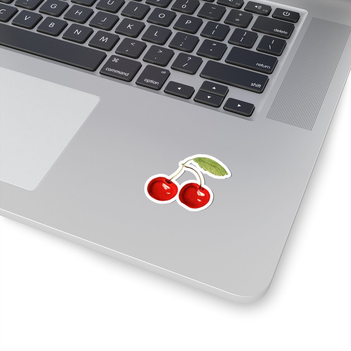 Red Cherries Sticker, Vintage Watercolor Drawing, Durable Fruit Art Decor Decal