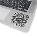 Black Snake with Blooming Flowers Sticker, Perfect Gift for Reptile Lovers | Gothic & Chic Decal Decor