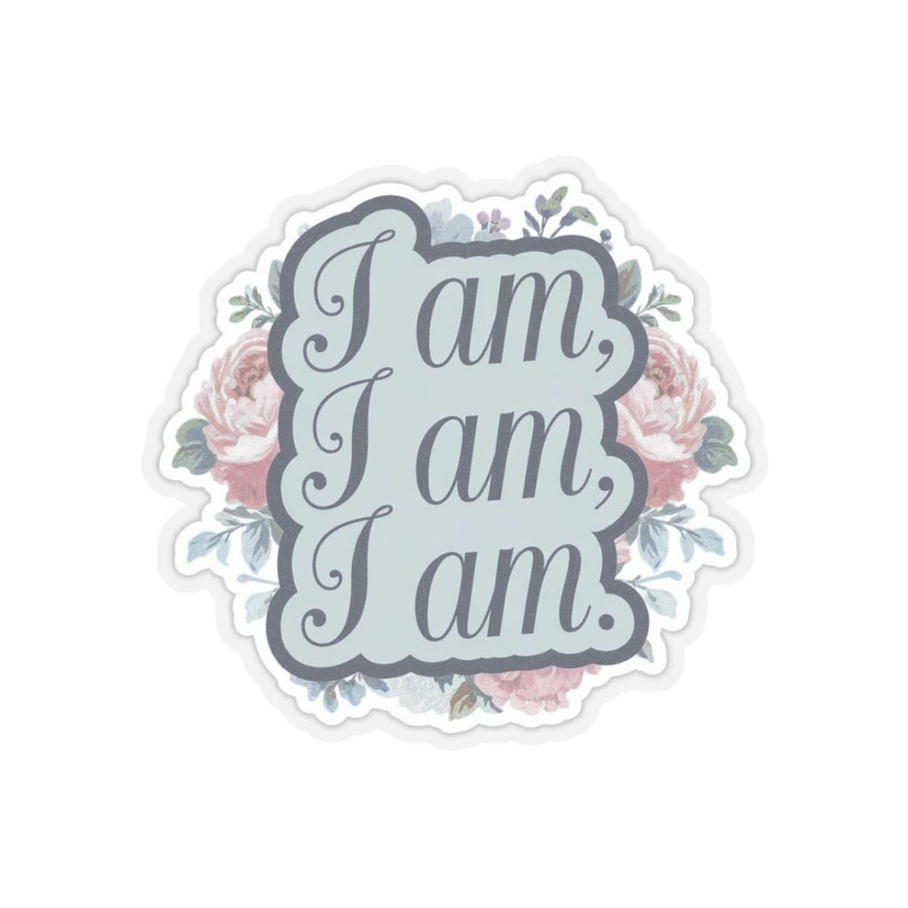 Sylvia Plath “I Am, I Am, I Am” Floral Vinyl Sticker