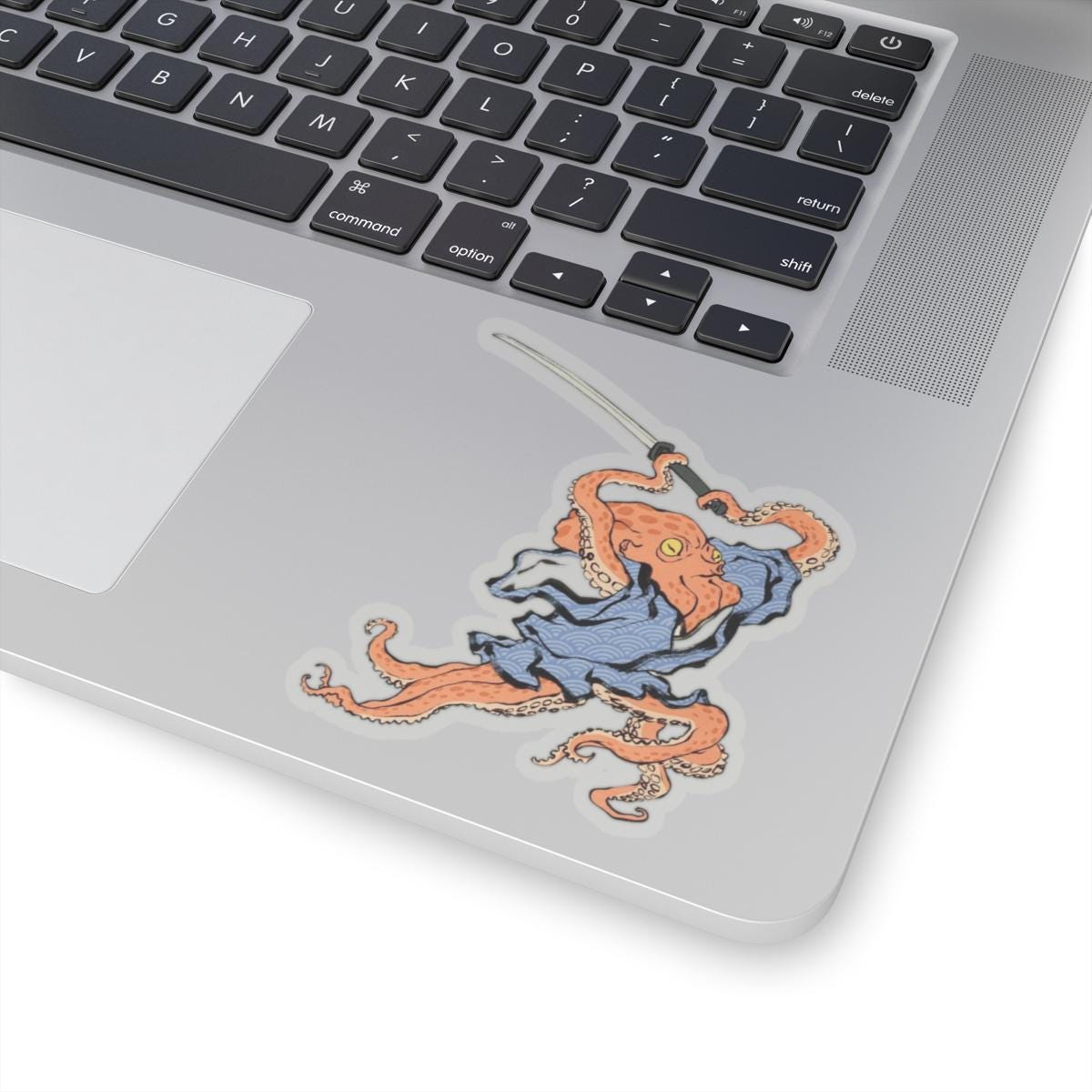 Octopus Duelist Samurai Kiss-Cut Stickers, Japanese Art Vinyl Laptop Decals, Planner Scrapbook Funny Unique Decor