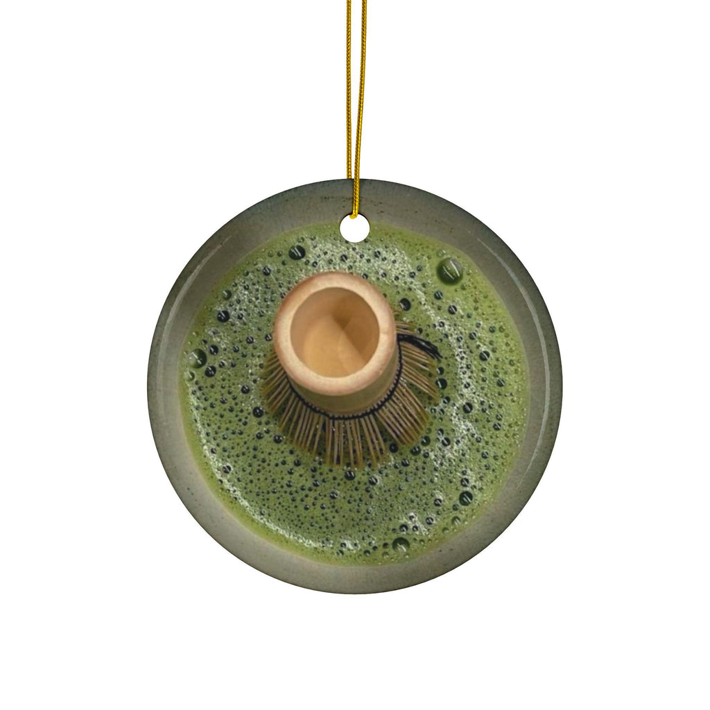 Matcha Ornament, Double Sided Holiday Decor for Matcha Green Tea Lovers and Enthusiasts, Christmas Tree Decoration, Best Gift - Flat Surface